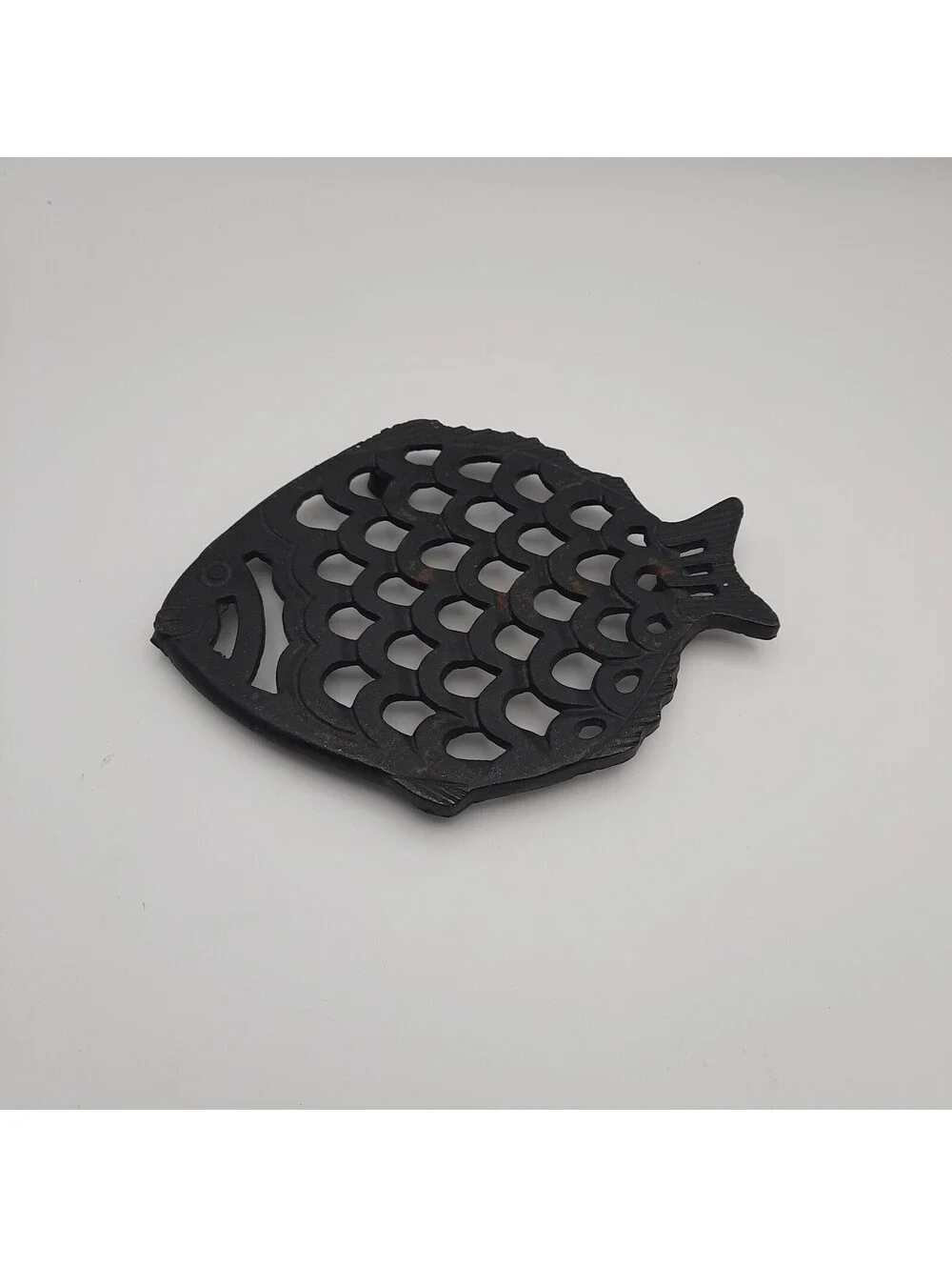 Vintage MCM Cast Iron Fish Trivet Taiwan WG, INC